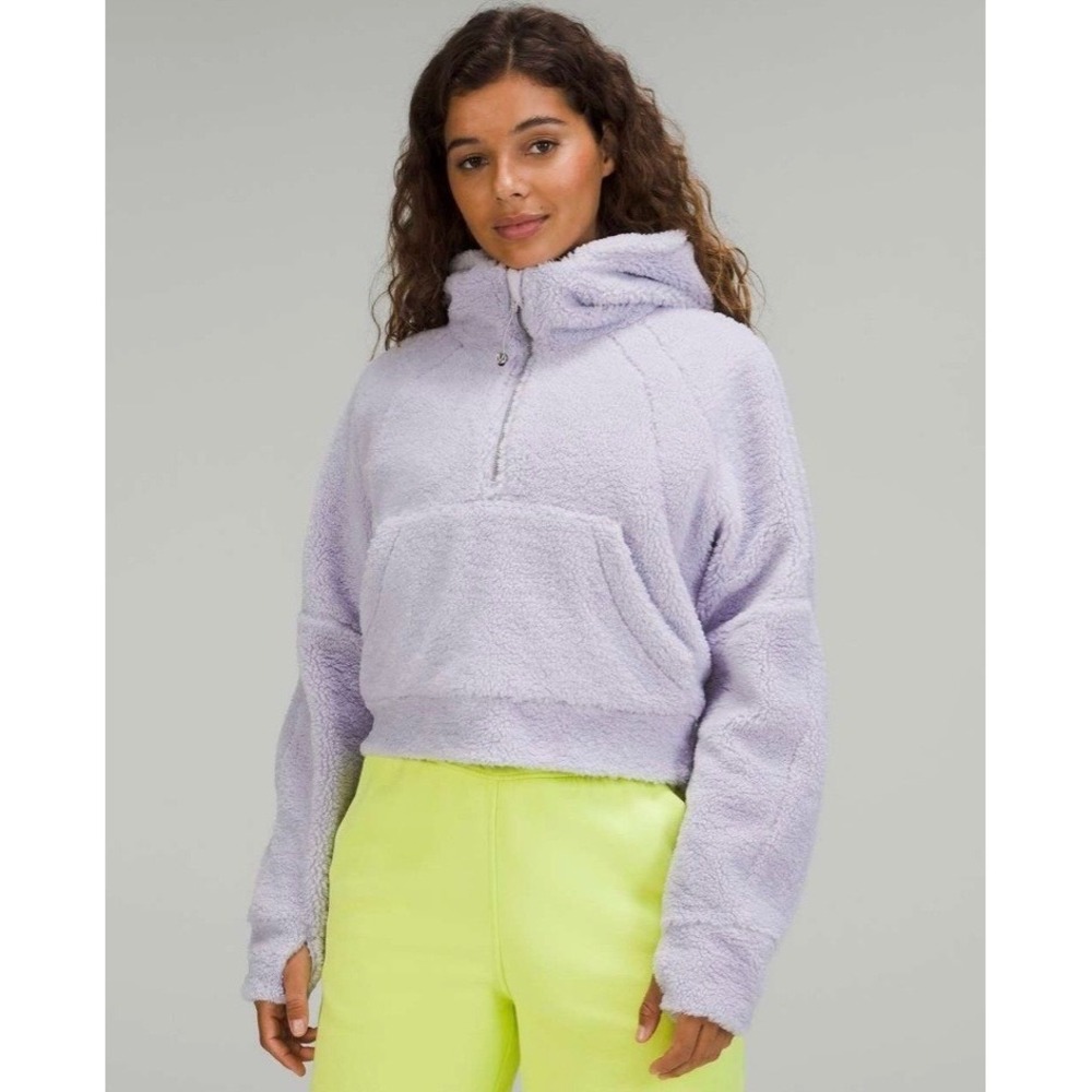 Lululemon Scuba Oversized Half Zip Fleece Hoodie Faint Lavender W3FYTS ML